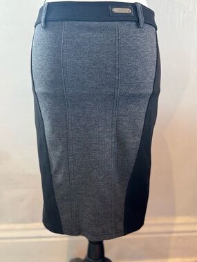 Gray & Black Pencil Skirt